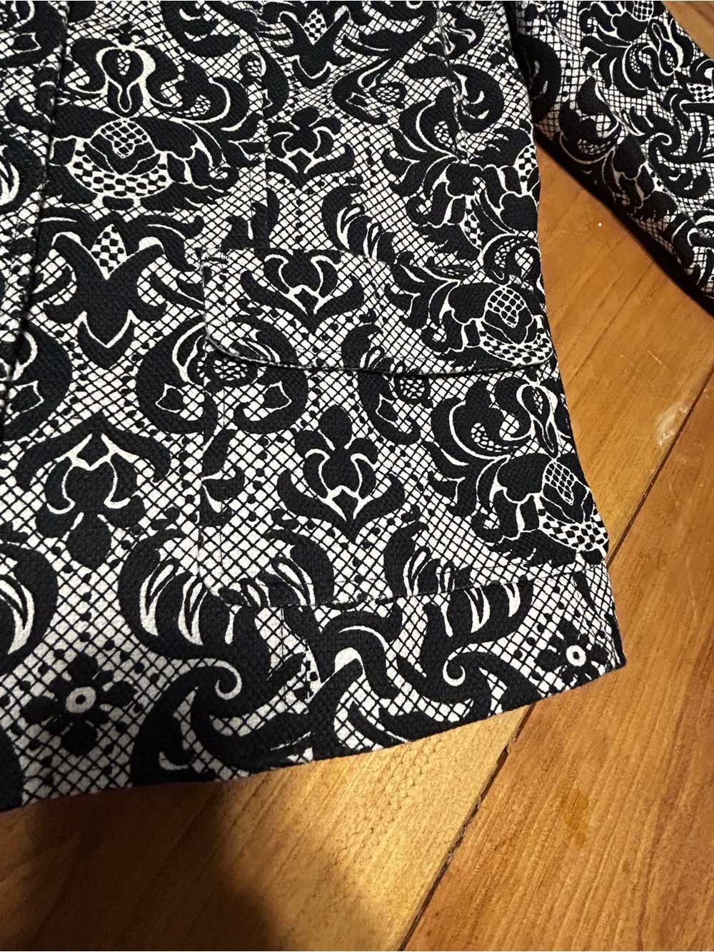 Talbots Black & White Printed Women's Blazer Jacket - Picture 4 of 13